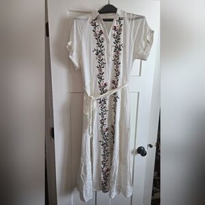 Embroidered White Maxi Dress
